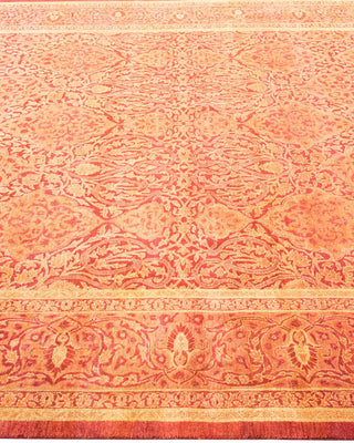 Traditional Mogul Orange Wool Area Rug 6' 4" x 9' 2" - Solo Rugs
