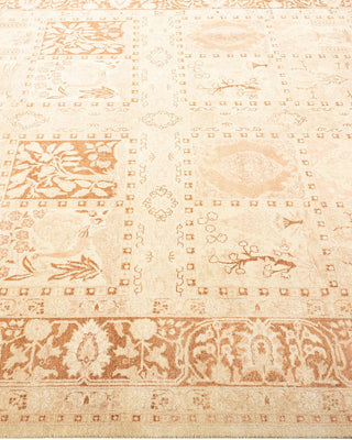 Traditional Mogul Ivory Wool Area Rug 6' 2" x 9' 1" - Solo Rugs