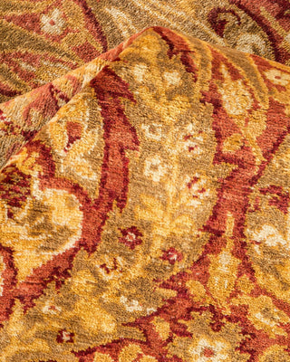 Traditional Mogul Yellow Wool Area Rug 6' 2" x 9' 1" - Solo Rugs