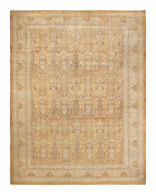 Traditional Mogul Brown Wool Area Rug 9' 4" x 11' 10" - Solo Rugs