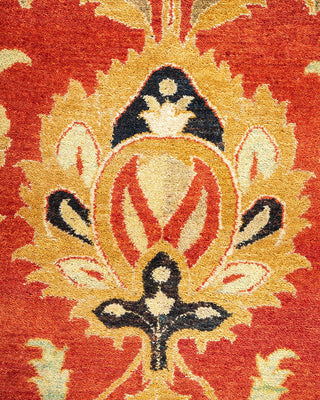 Traditional Mogul Orange Wool Area Rug 8' 1" x 10' 1" - Solo Rugs