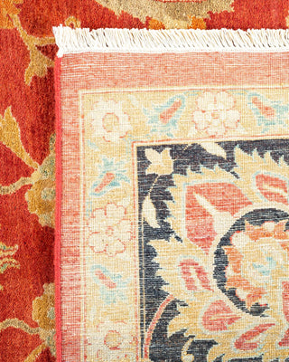 Traditional Mogul Orange Wool Area Rug 8' 1" x 10' 1" - Solo Rugs