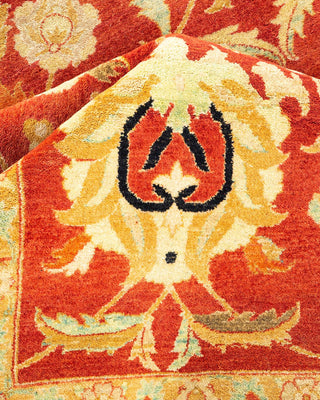 Traditional Mogul Orange Wool Area Rug 8' 1" x 10' 1" - Solo Rugs