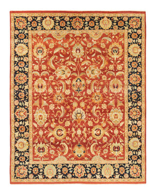Traditional Mogul Orange Wool Area Rug 8' 1" x 10' 1" - Solo Rugs