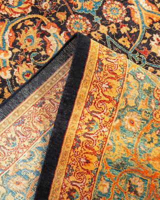 Traditional Mogul Black Wool Area Rug 8' 3" x 10' 3" - Solo Rugs