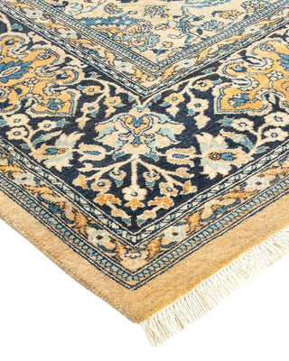 Traditional Mogul Yellow Wool Area Rug 8' 3" x 10' 3" - Solo Rugs