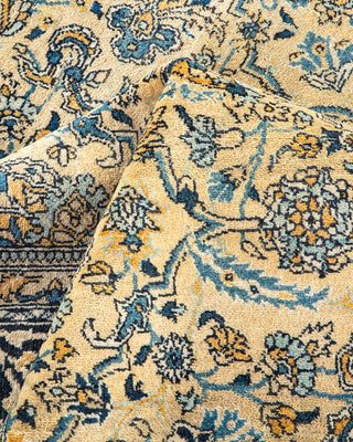 Traditional Mogul Yellow Wool Area Rug 8' 3" x 10' 3" - Solo Rugs