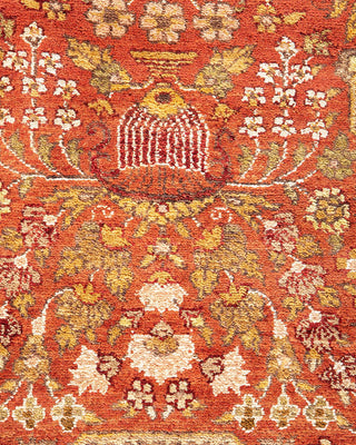 Traditional Mogul Orange Wool Area Rug 8' 3" x 10' 4" - Solo Rugs