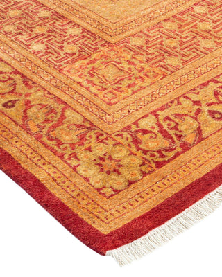 Traditional Mogul Orange Wool Area Rug 7' 10" x 10' 2" - Solo Rugs