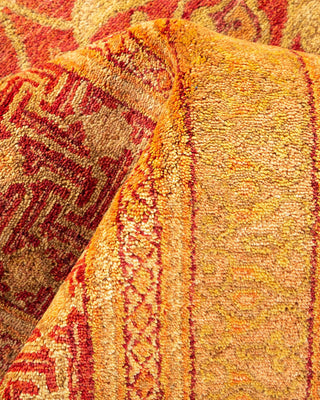 Traditional Mogul Orange Wool Area Rug 7' 10" x 10' 2" - Solo Rugs