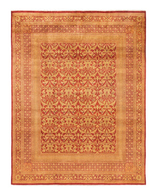 Traditional Mogul Orange Wool Area Rug 7' 10" x 10' 2" - Solo Rugs
