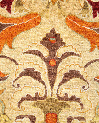 Traditional Mogul Yellow Wool Area Rug 8' 1" x 10' 8" - Solo Rugs