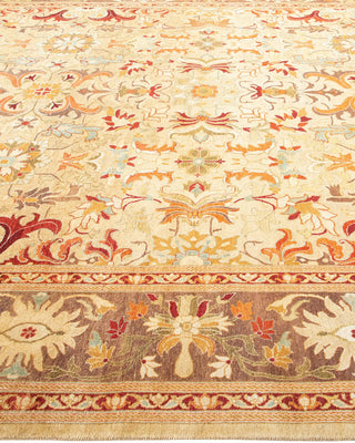 Traditional Mogul Yellow Wool Area Rug 8' 1" x 10' 8" - Solo Rugs
