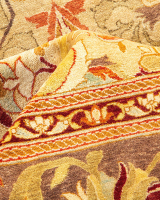 Traditional Mogul Yellow Wool Area Rug 8' 1" x 10' 8" - Solo Rugs