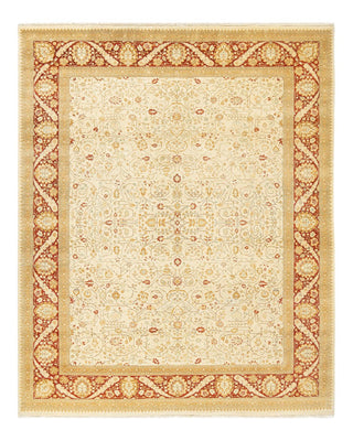 Traditional Mogul Ivory Wool Area Rug 8' 1" x 10' 0" - Solo Rugs
