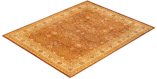 Traditional Mogul Orange Wool Area Rug 8' 3" x 10' 4" - Solo Rugs