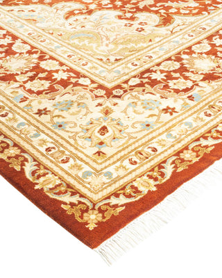 Traditional Mogul Orange Wool Area Rug 8' 0" x 10' 4" - Solo Rugs