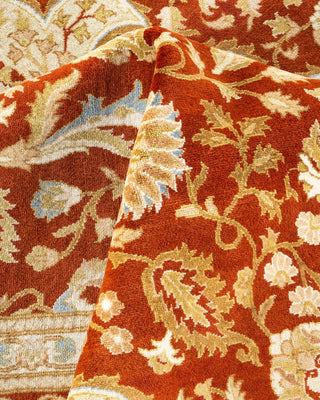 Traditional Mogul Orange Wool Area Rug 8' 0" x 10' 4" - Solo Rugs