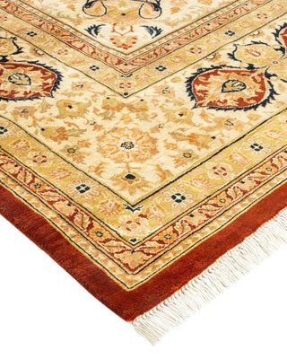 Traditional Mogul Orange Wool Area Rug 8' 0" x 10' 2" - Solo Rugs