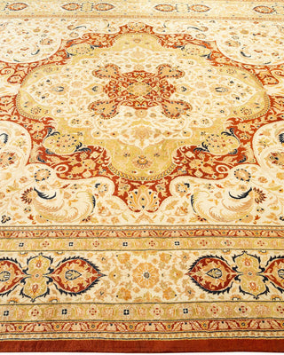 Traditional Mogul Orange Wool Area Rug 8' 0" x 10' 2" - Solo Rugs