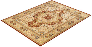 Traditional Mogul Orange Wool Area Rug 8' 0" x 10' 2" - Solo Rugs