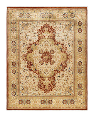 Traditional Mogul Orange Wool Area Rug 8' 0" x 10' 2" - Solo Rugs
