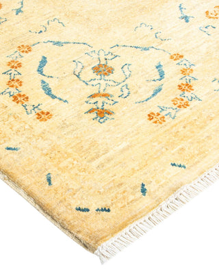 Contemporary Eclectic Ivory Wool Area Rug 9' 0" x 11' 5" - Solo Rugs