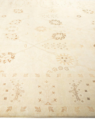 Contemporary Eclectic Ivory Wool Area Rug 9' 1" x 12' 0" - Solo Rugs