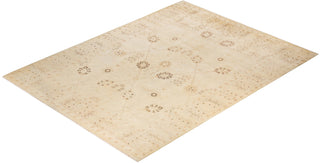 Contemporary Eclectic Ivory Wool Area Rug 9' 1" x 12' 0" - Solo Rugs
