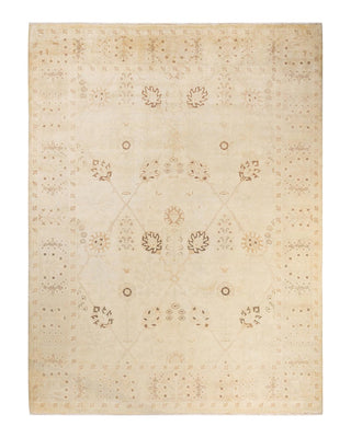 Contemporary Eclectic Ivory Wool Area Rug 9' 1" x 12' 0" - Solo Rugs