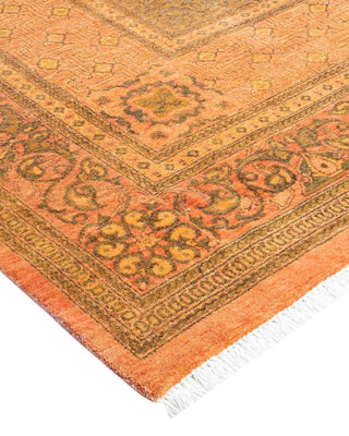Traditional Mogul Pink Wool Area Rug 8' 1" x 9' 10" - Solo Rugs
