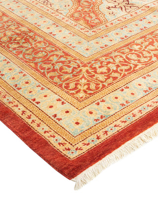 Traditional Mogul Orange Wool Area Rug 8' 5" x 10' 4" - Solo Rugs