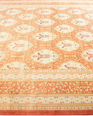 Traditional Mogul Orange Wool Area Rug 8' 5" x 10' 4" - Solo Rugs