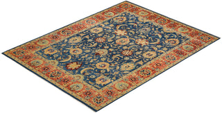 Traditional Mogul Blue Wool Area Rug 8' 2" x 10' 8" - Solo Rugs