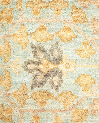 Traditional Mogul Light Blue Wool Area Rug 8' 4" x 10' 1" - Solo Rugs