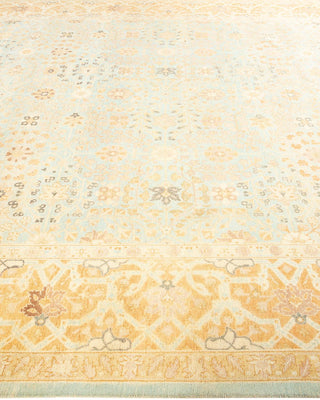 Traditional Mogul Light Blue Wool Area Rug 8' 4" x 10' 1" - Solo Rugs