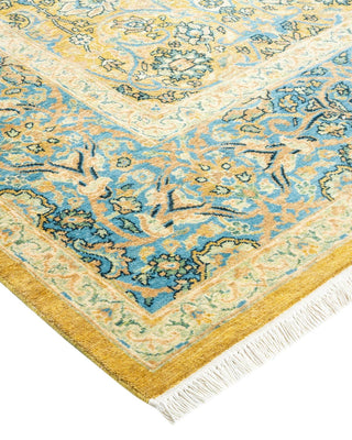 Traditional Mogul Green Wool Area Rug 6' 0" x 8' 7" - Solo Rugs