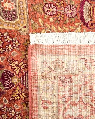 Traditional Mogul Pink Wool Area Rug 6' 3" x 9' 1" - Solo Rugs