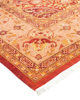 Traditional Mogul Orange Wool Area Rug 6' 2" x 9' 3" - Solo Rugs