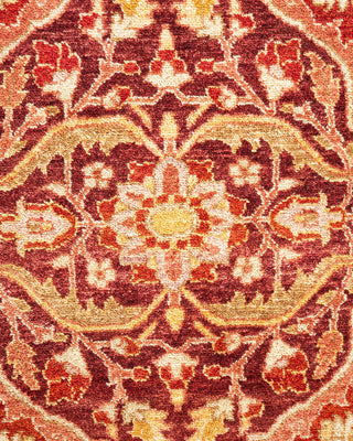 Traditional Mogul Orange Wool Area Rug 6' 2" x 9' 3" - Solo Rugs