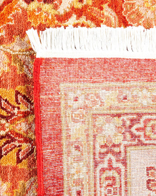 Traditional Mogul Orange Wool Area Rug 6' 2" x 9' 3" - Solo Rugs