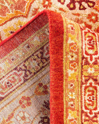Traditional Mogul Orange Wool Area Rug 6' 2" x 9' 3" - Solo Rugs