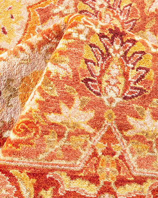 Traditional Mogul Orange Wool Area Rug 6' 2" x 9' 3" - Solo Rugs