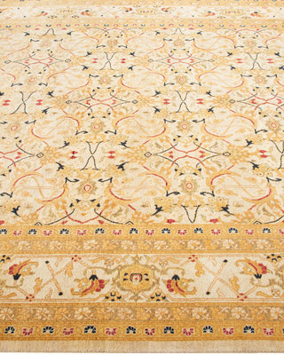 Traditional Mogul Ivory Wool Area Rug 6' 0" x 9' 3" - Solo Rugs