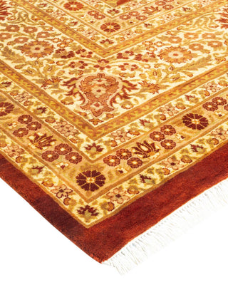 Traditional Mogul Orange Wool Area Rug 9' 3" x 12' 7" - Solo Rugs