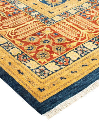 Traditional Mogul Blue Wool Area Rug 9' 2" x 11' 7" - Solo Rugs