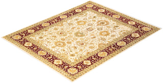 Traditional Mogul Ivory Wool Area Rug 8' 2" x 9' 10" - Solo Rugs