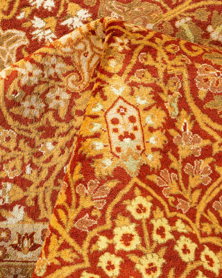 Traditional Mogul Orange Wool Area Rug 6' 1" x 9' 2" - Solo Rugs