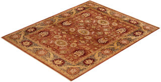 Traditional Mogul Pink Wool Area Rug 8' 1" x 10' 3" - Solo Rugs