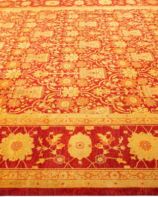 Contemporary Eclectic Red Wool Area Rug 9' 2" x 11' 10" - Solo Rugs